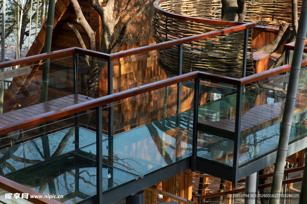 独特木质螺旋观景栈道