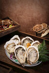 新鲜生蚝摆盘展示