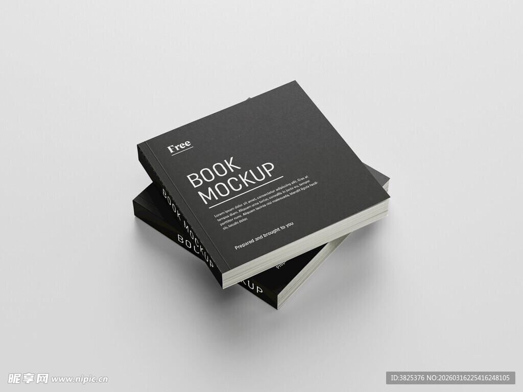 多本黑色笔记本堆叠展示样机