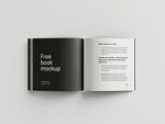 打开的黑白简约风书籍展示样机