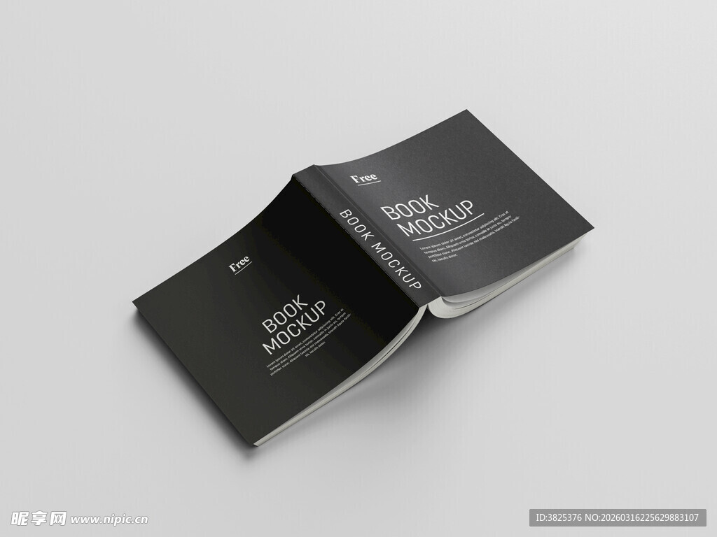 黑色打开的书籍展示样机