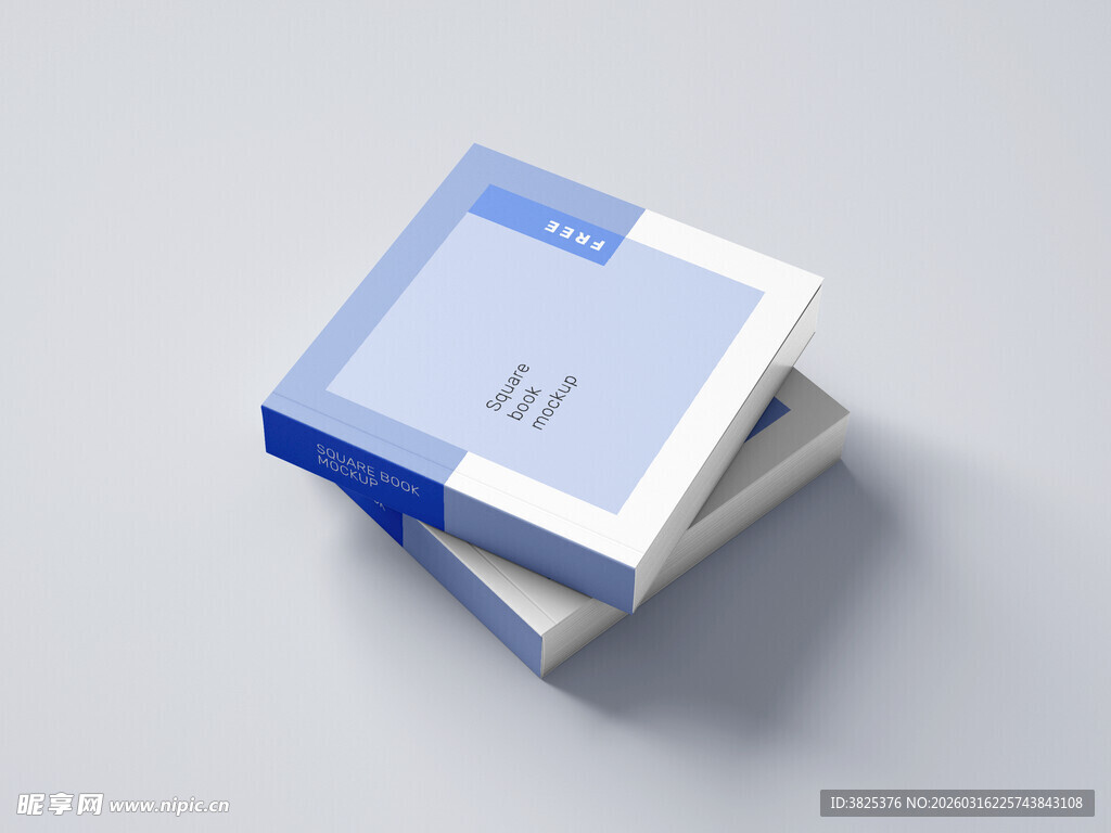 多本正方形图册展示样机