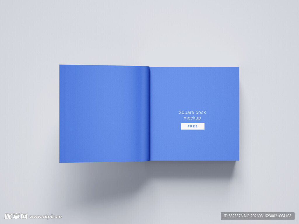 蓝色翻开书本展示样机