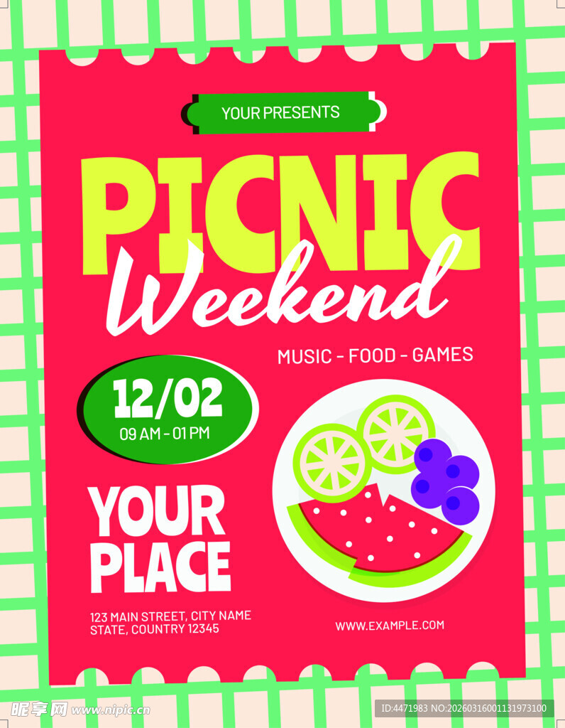 周末野餐活动宣传海报