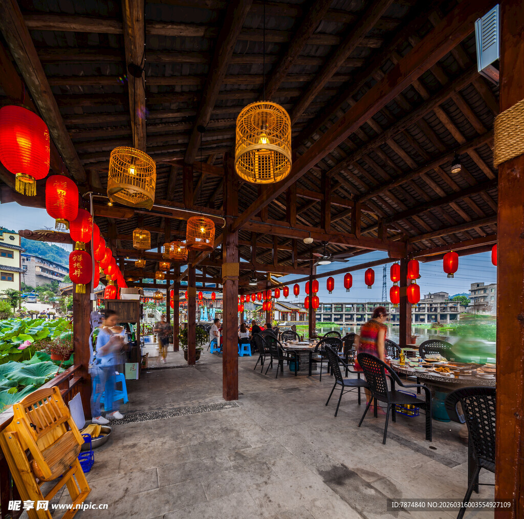 中式庭院餐厅室内景致