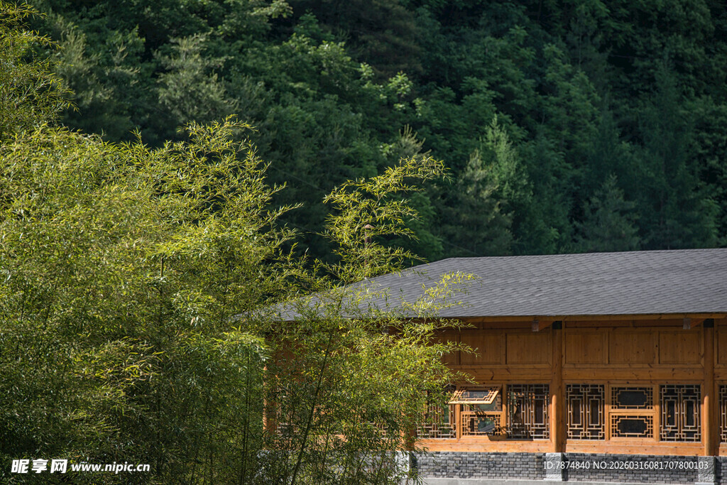山林中的木质小屋