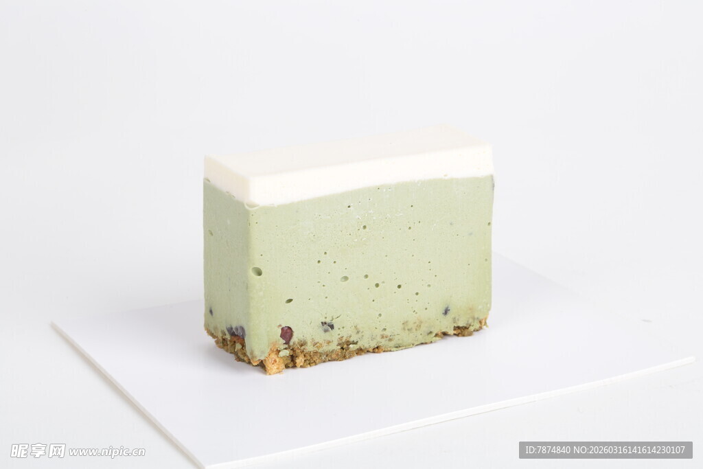 抹茶芝士蛋糕特写