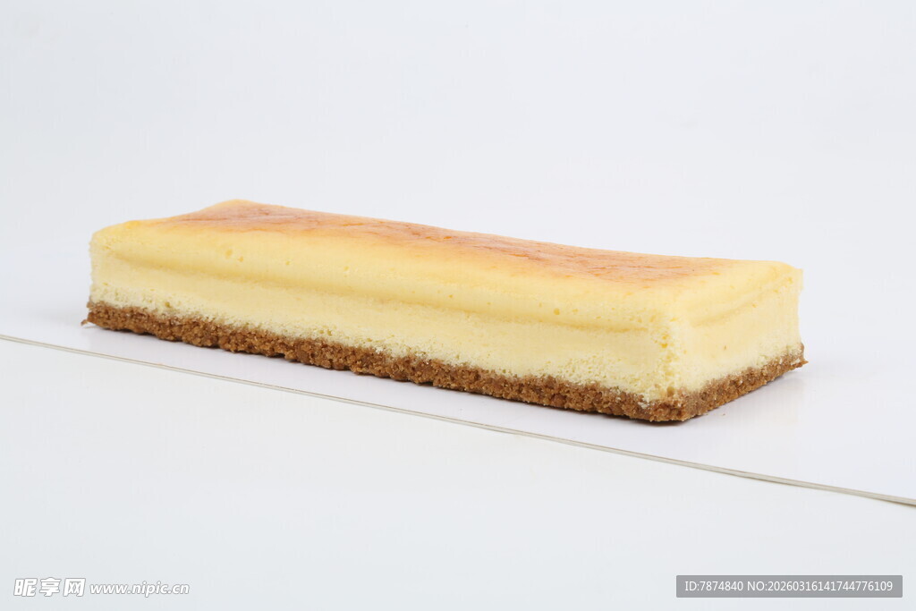 长方形芝士蛋糕特写