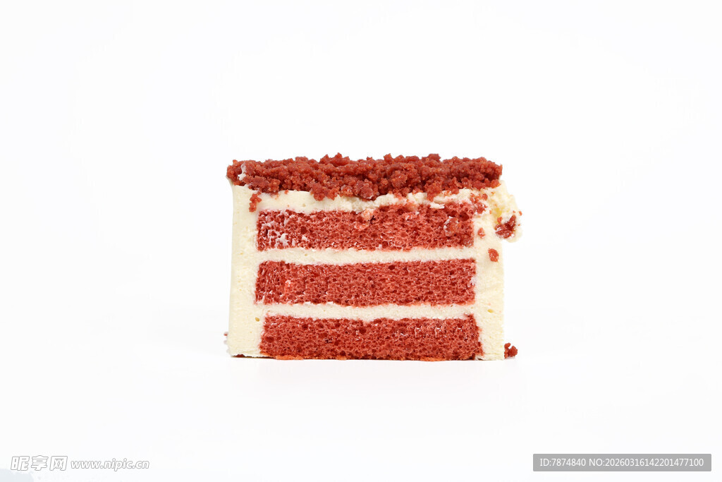 美味红丝绒蛋糕切片