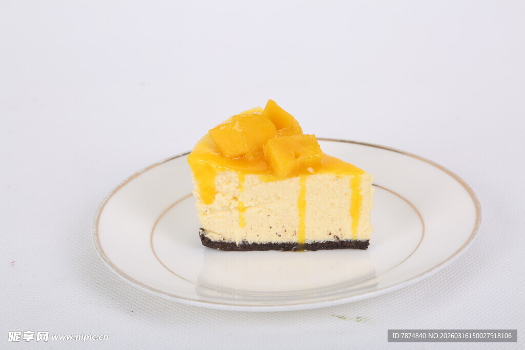 芒果芝士蛋糕特写
