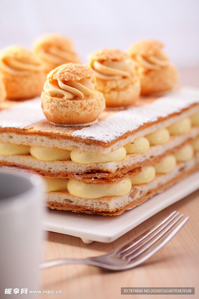 美味千层酥糕点诱人呈现