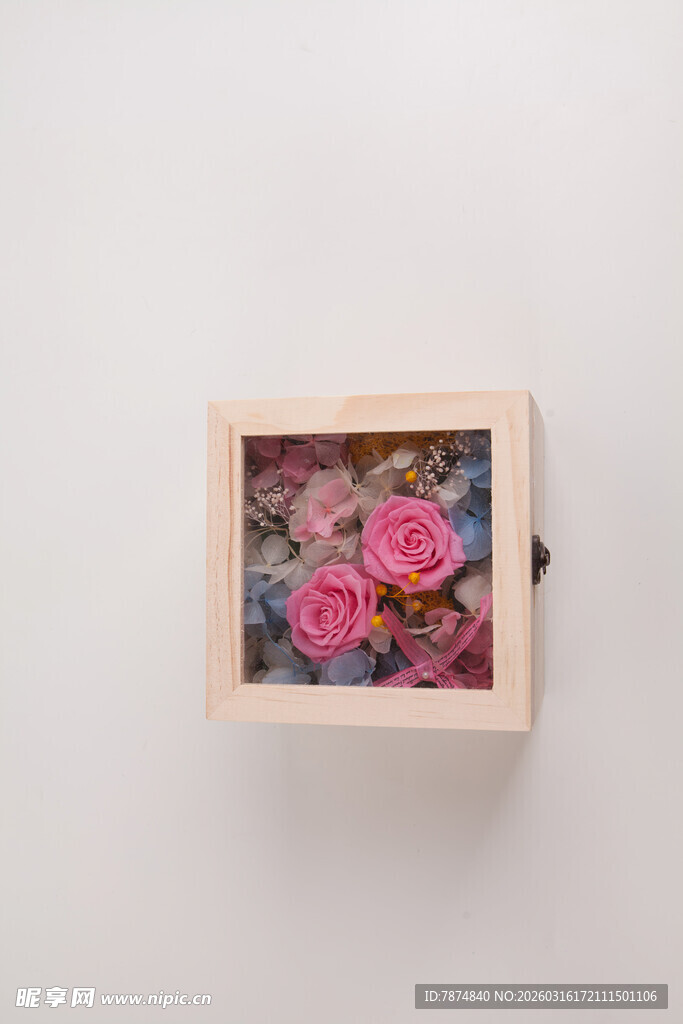 工艺品木质花盒 绽放多彩花卉