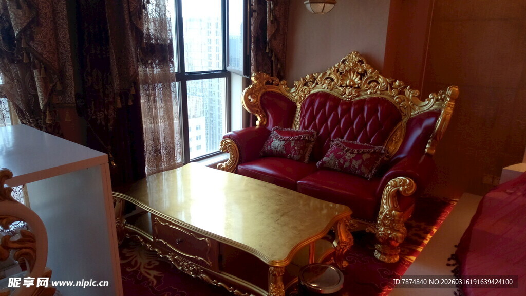 豪华欧式风格沙发茶几