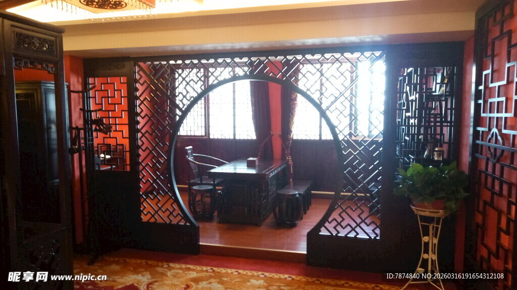 中式古典风格室内场景