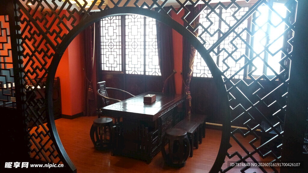 中式古典房间内景一角