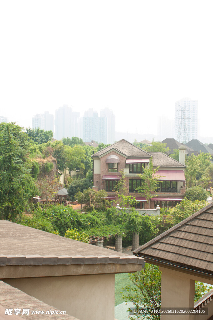 中式庭院景观俯瞰图