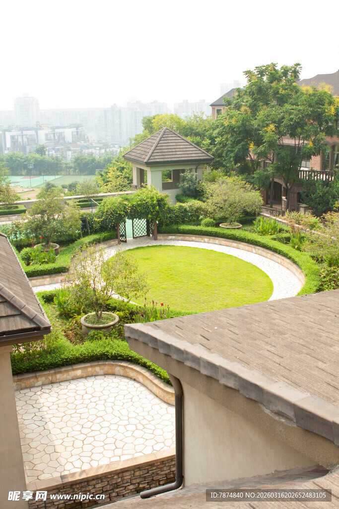 日式庭院景观俯瞰图