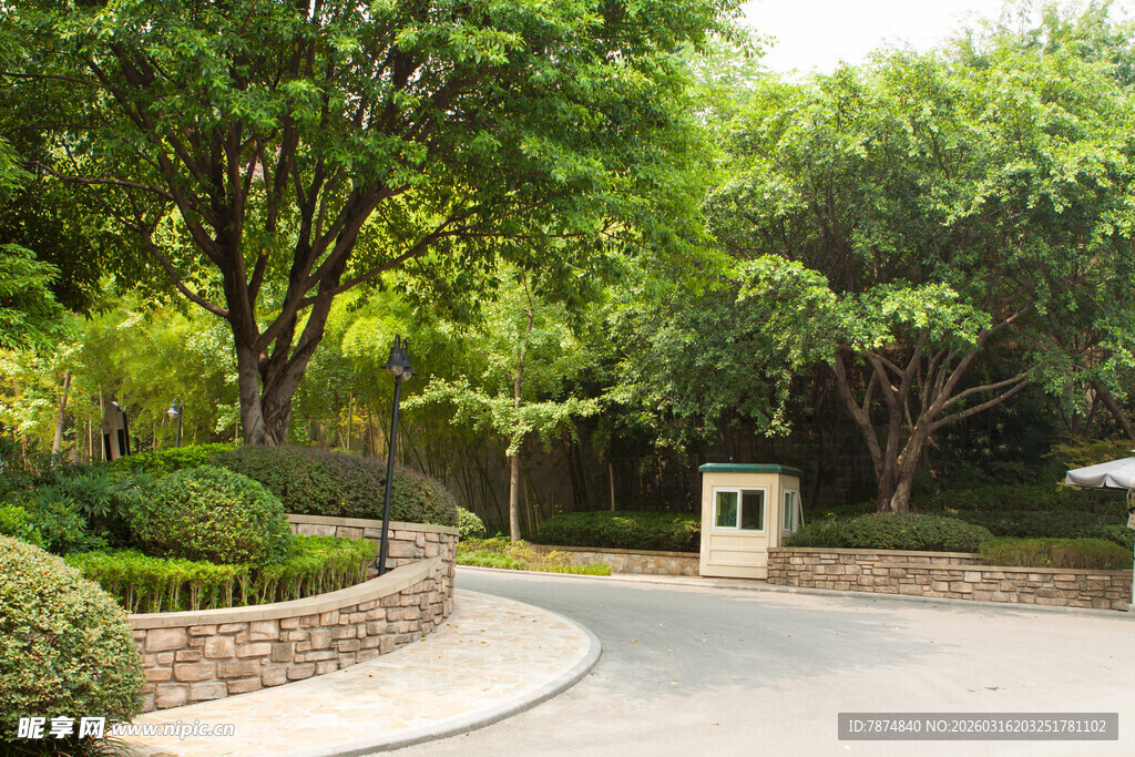 幽静园区入口景观