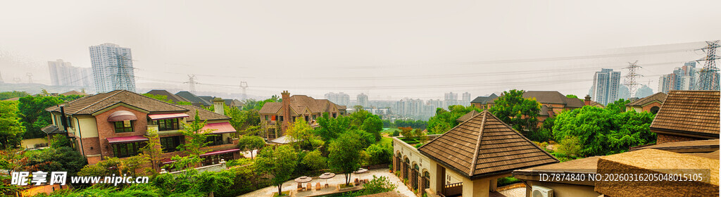 城市中的绿色屋顶景观