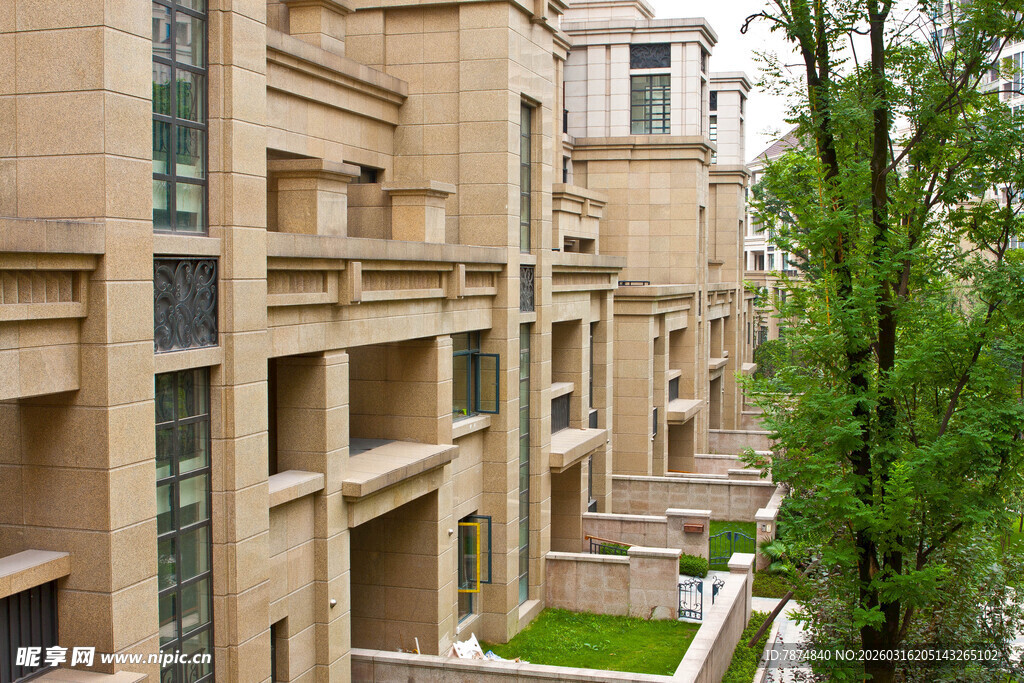 现代风格联排别墅景观