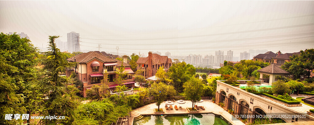 美丽的别墅社区景观