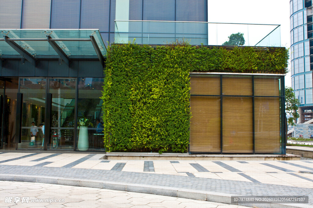 户外绿植墙建筑景观