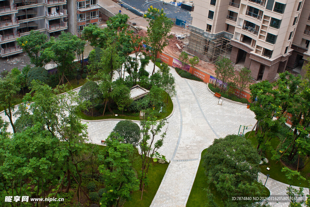 小区绿化景观俯瞰