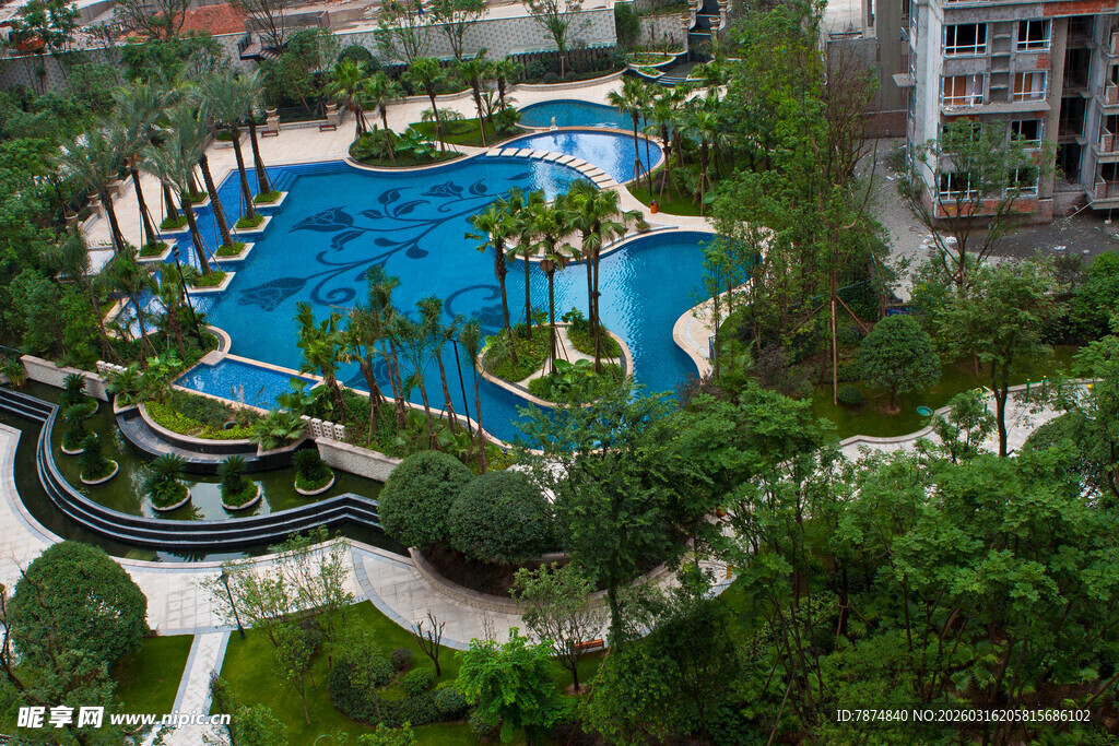 豪华度假泳池景观