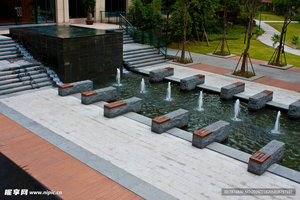 现代庭院喷泉景观设计