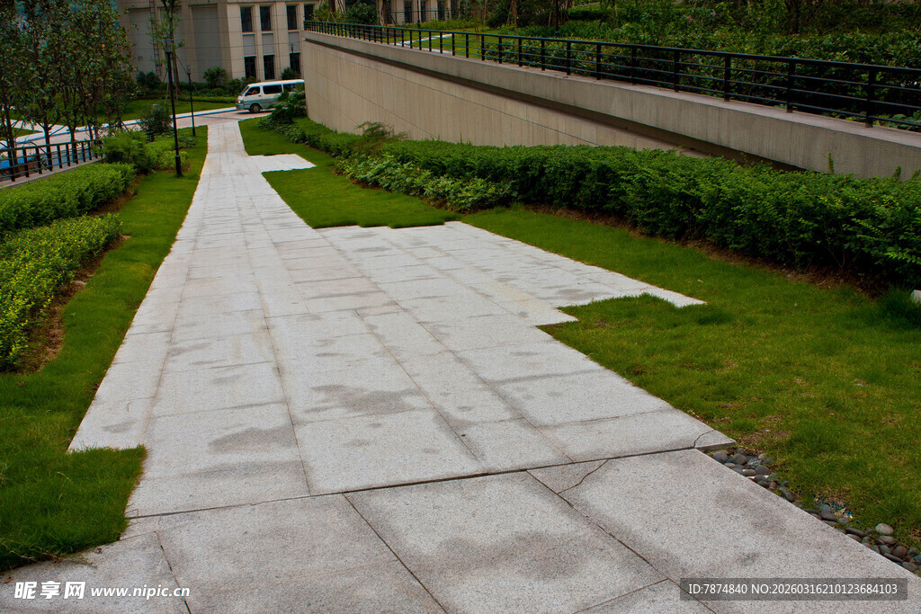 花园中的石板小径