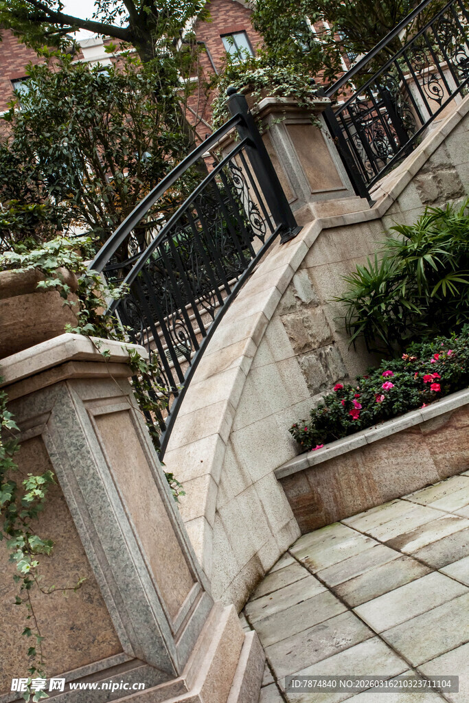 优雅庭院石阶景观