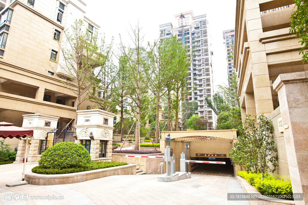 现代小区优美景观一角