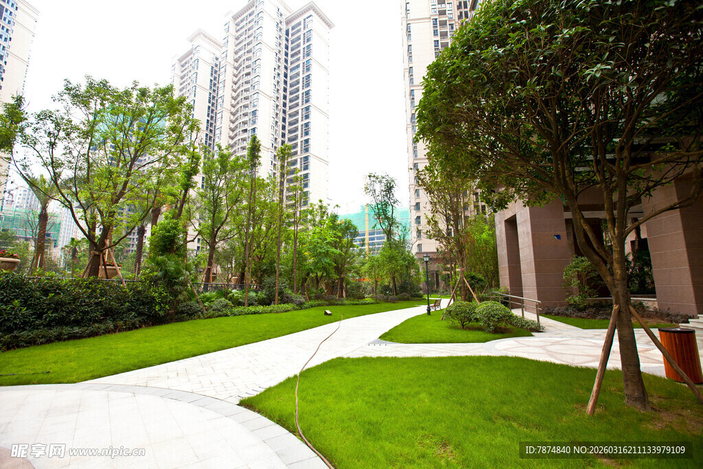 城市中的静谧花园小径