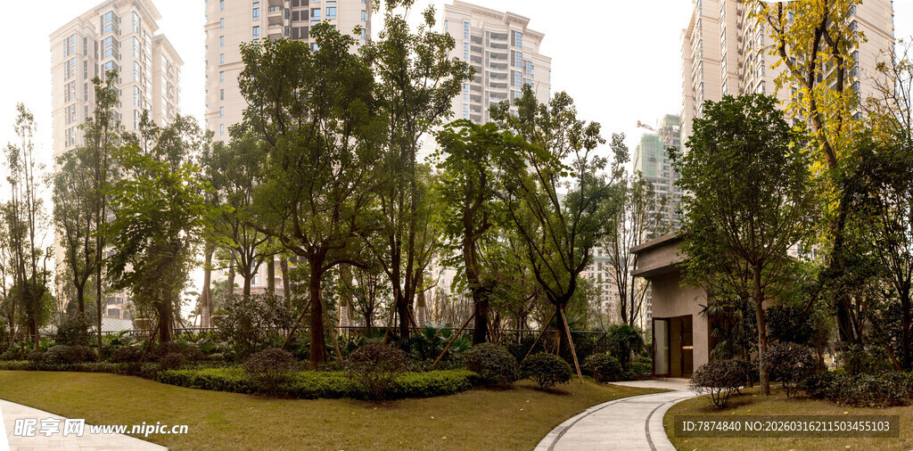 城市中的静谧绿化景观