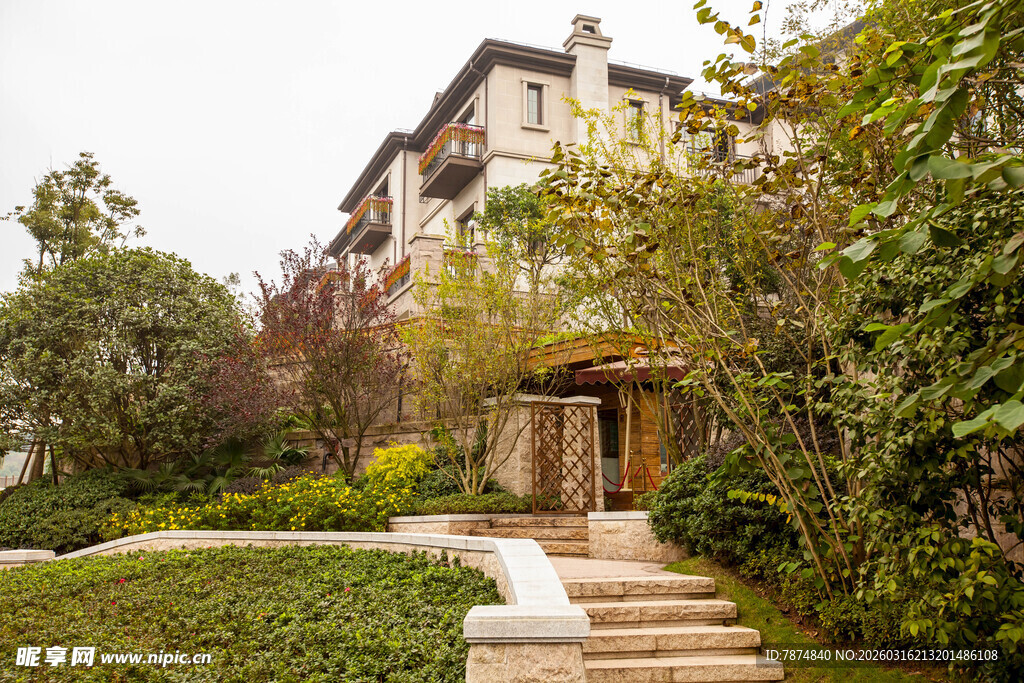 优雅精致的庭院别墅景观