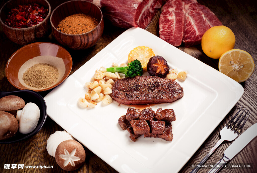 美味牛排套餐 诱人佳肴