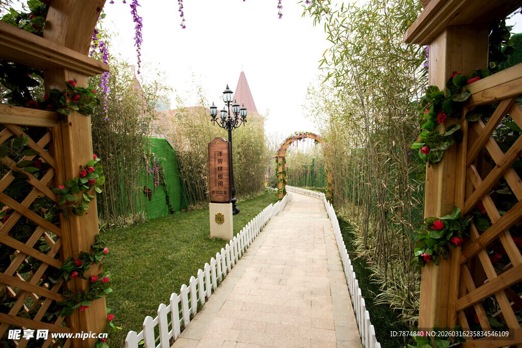 花园小径 绿植环绕景致美