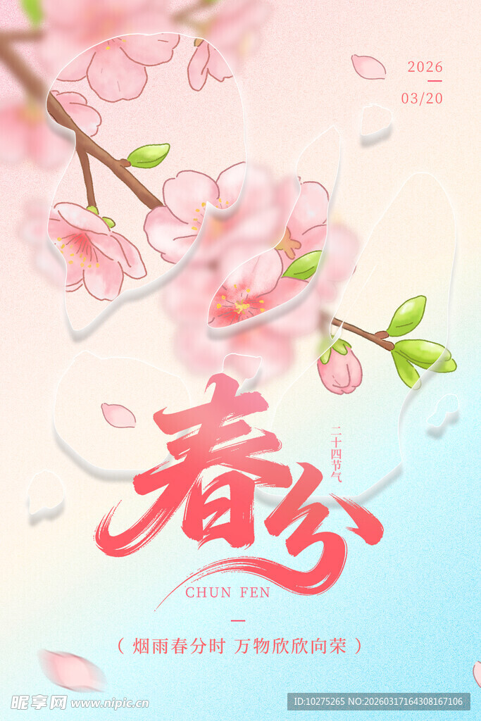 春分时节粉嫩桃花绽放