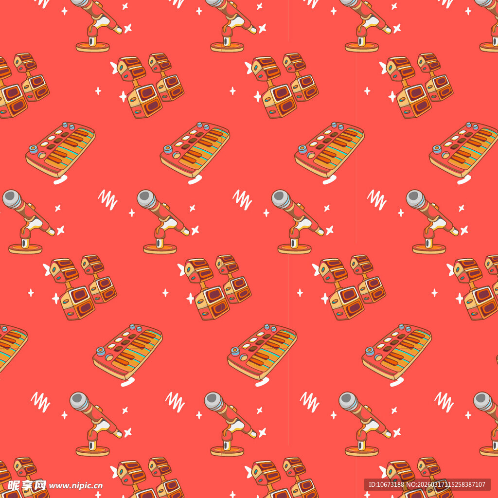 音频设备图案背景