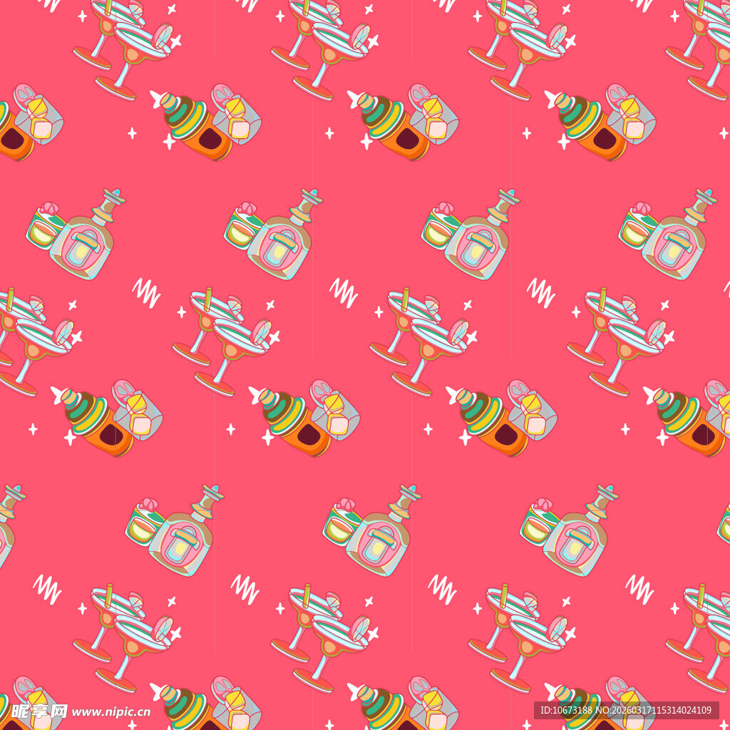 鸡尾酒图案背景