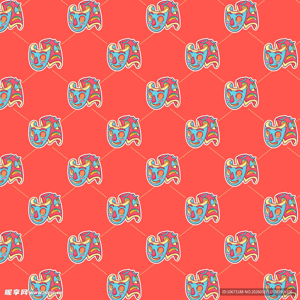 面具图案背景