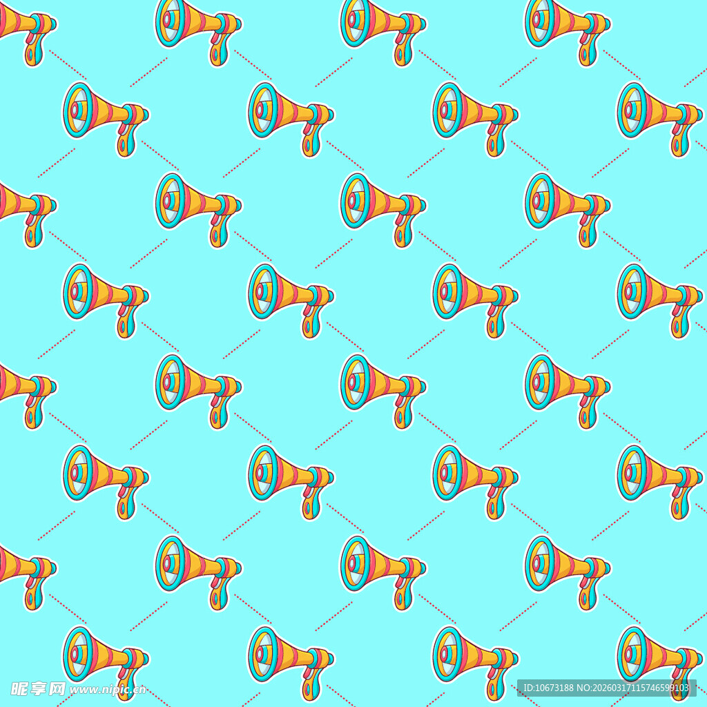 大声公图案背景