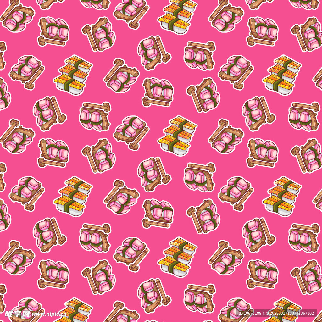 寿司图案背景
