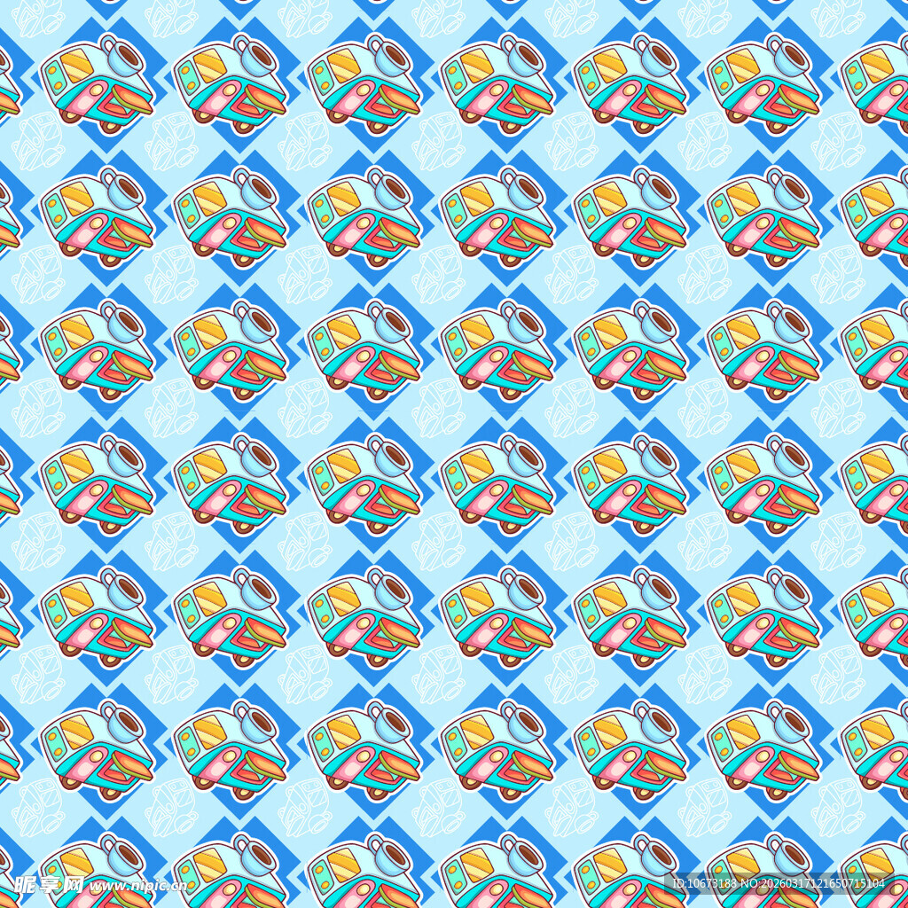 咖啡车图案背景