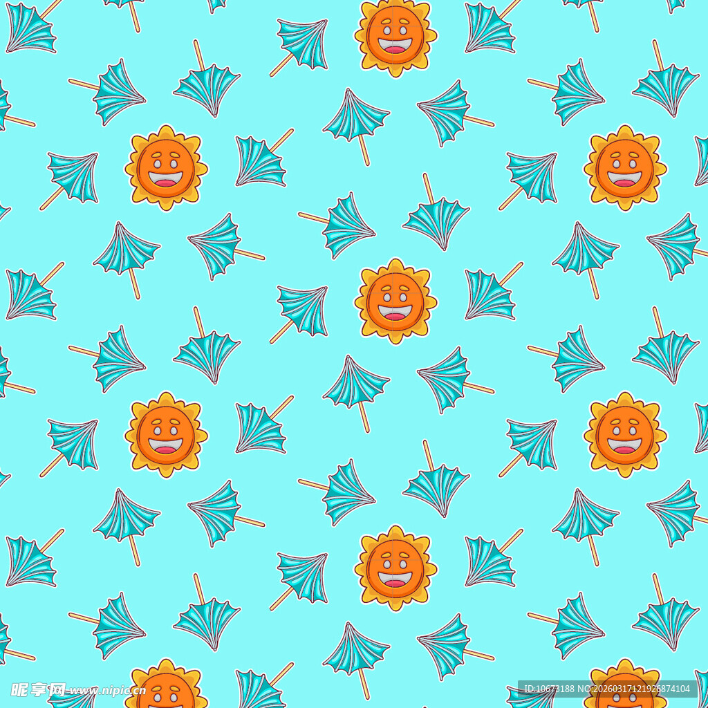 夏日元素图案背景