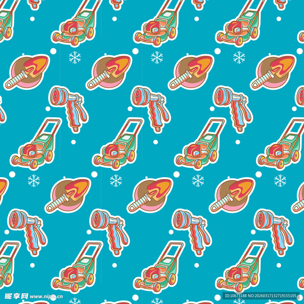 园艺工具图案背景