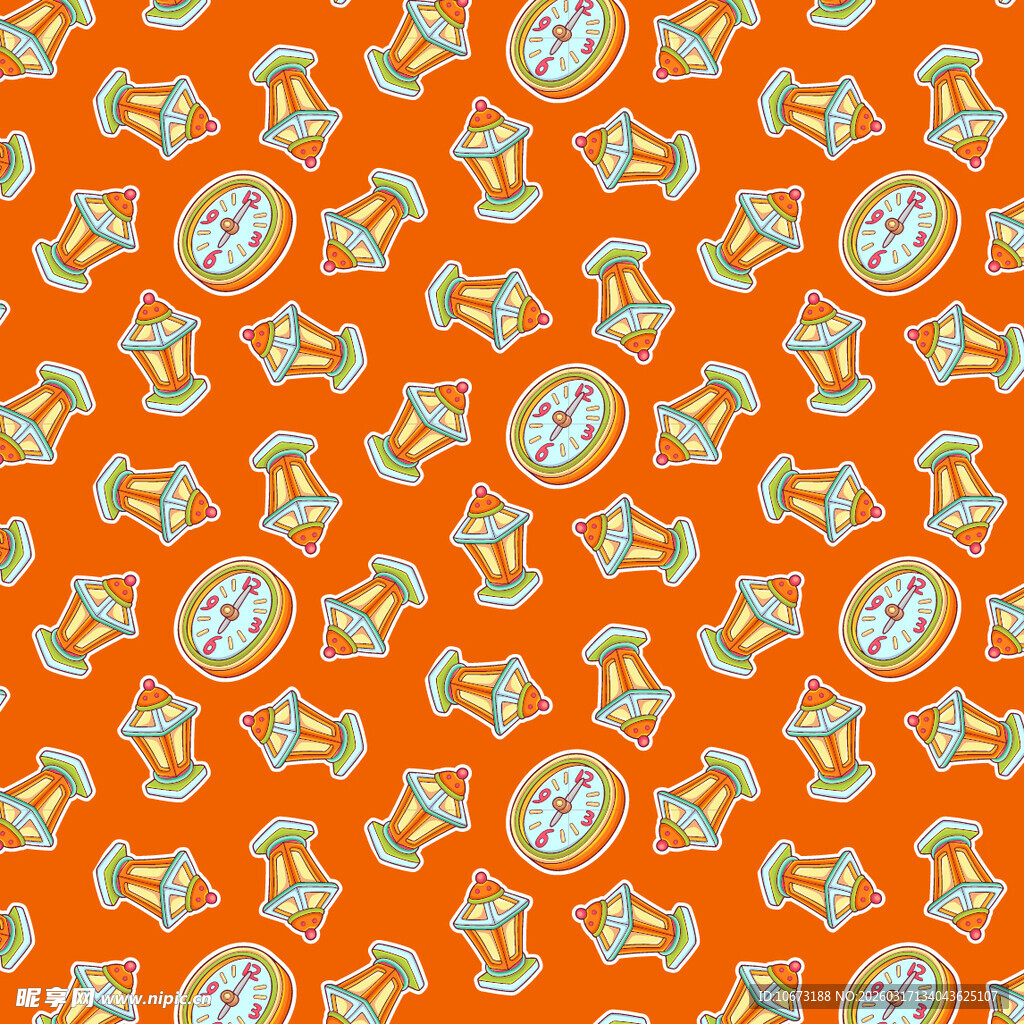 复古路灯图案背景