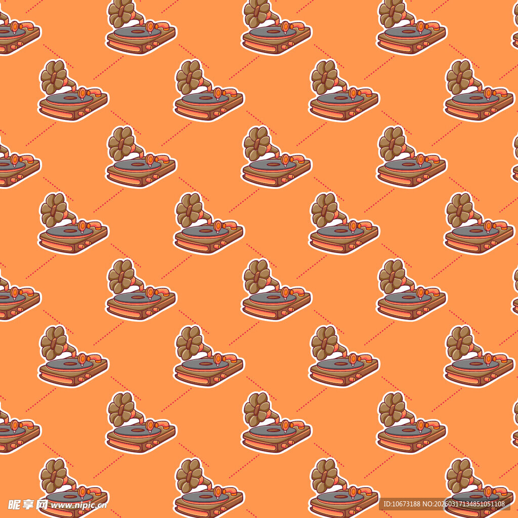 留声机图案背景