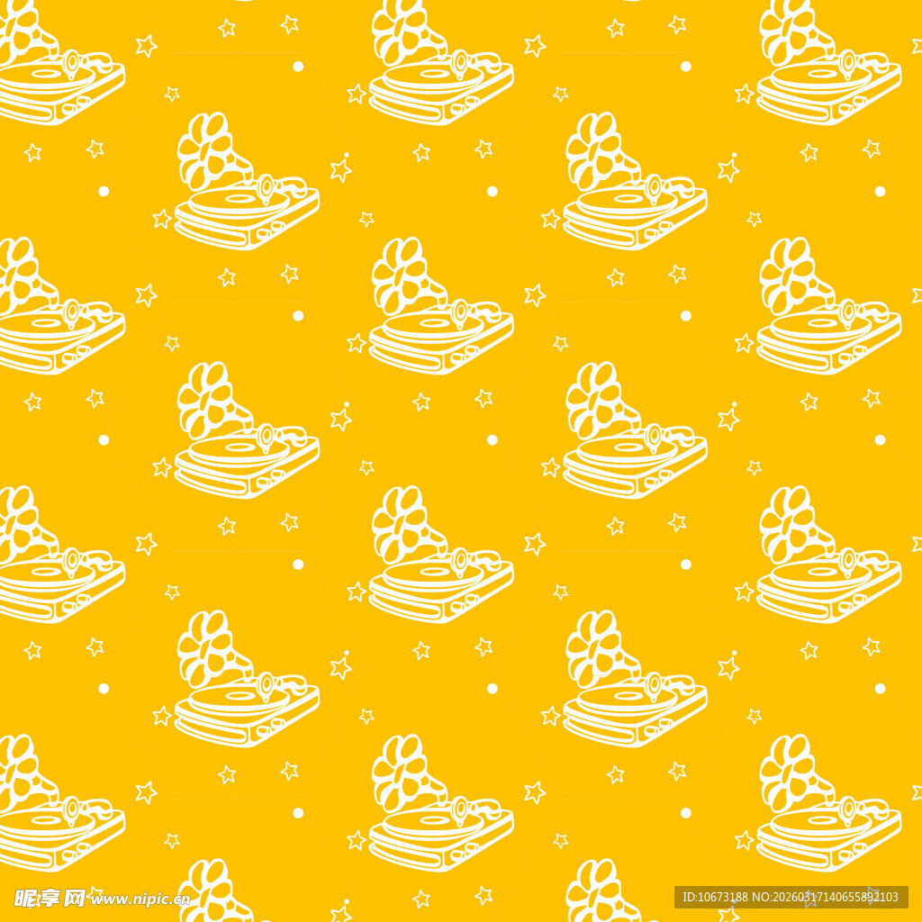 留声机 图案背景