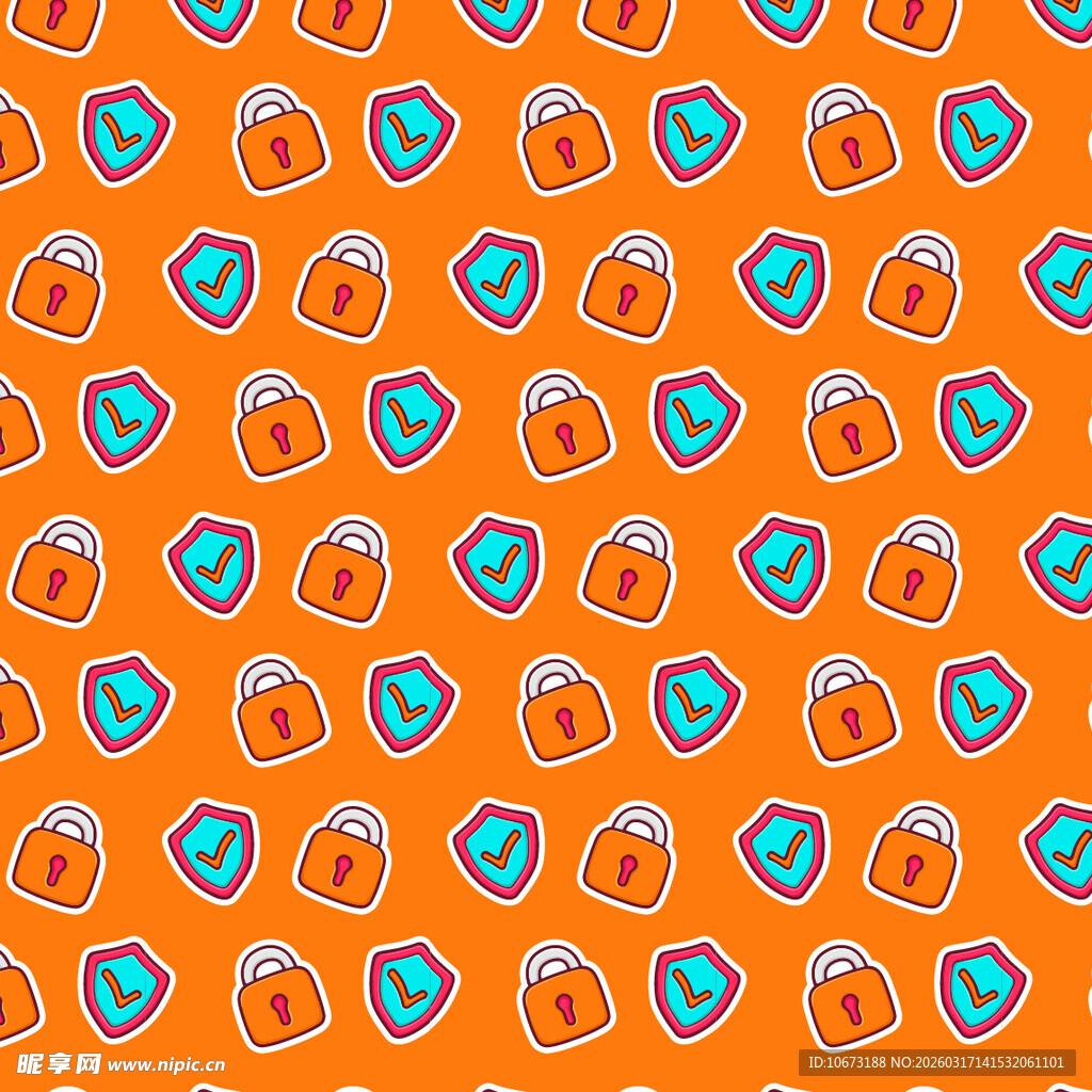 安全元素图案背景